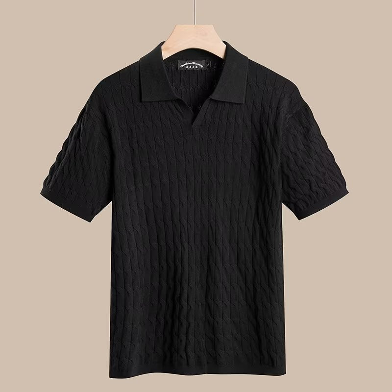 Short-Sleeve Slim Knit Polo