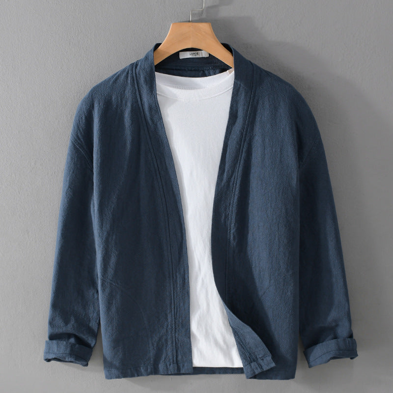 Open-Front Stand-Collar Shirt Jacket