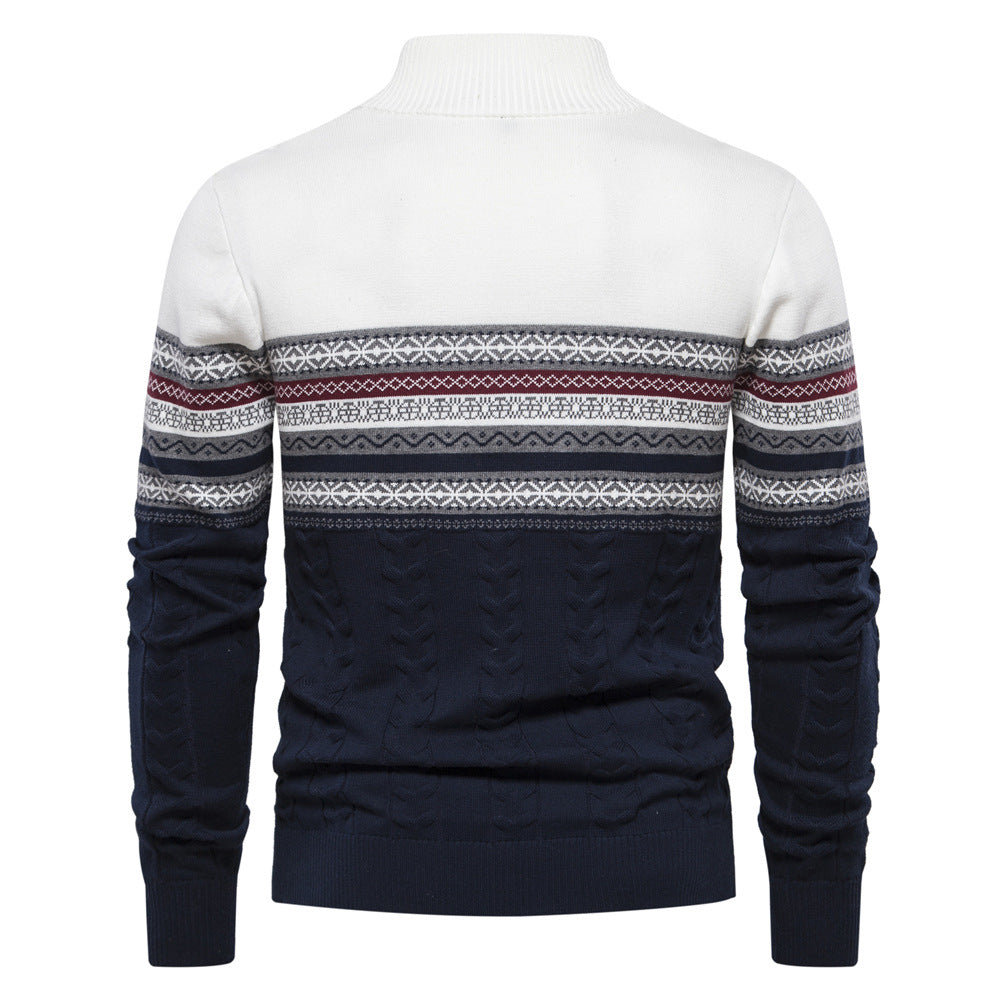 Colour-Block Half-Zip Sweater