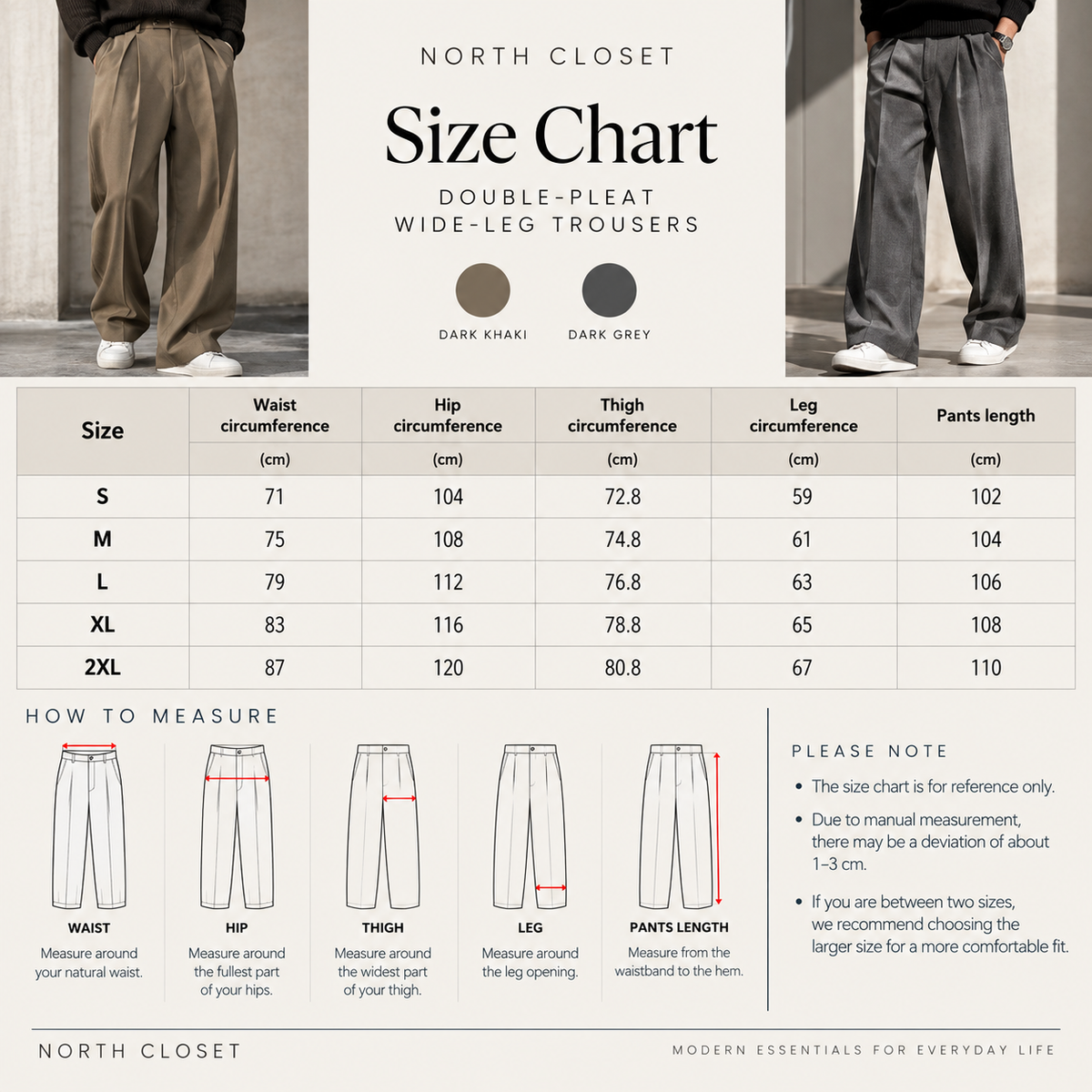 Double-Pleated Wide-Leg Trousers