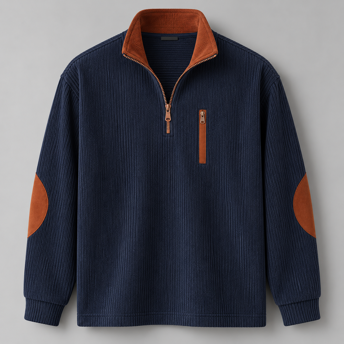 Ribbed Half-Zip Sweatshirt