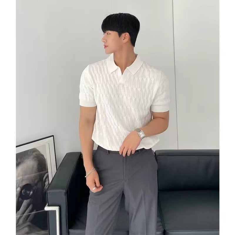 Short-Sleeve Slim Knit Polo