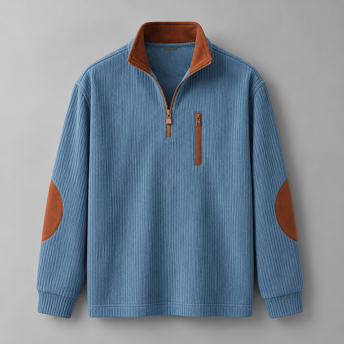 Ribbed Half-Zip Sweatshirt