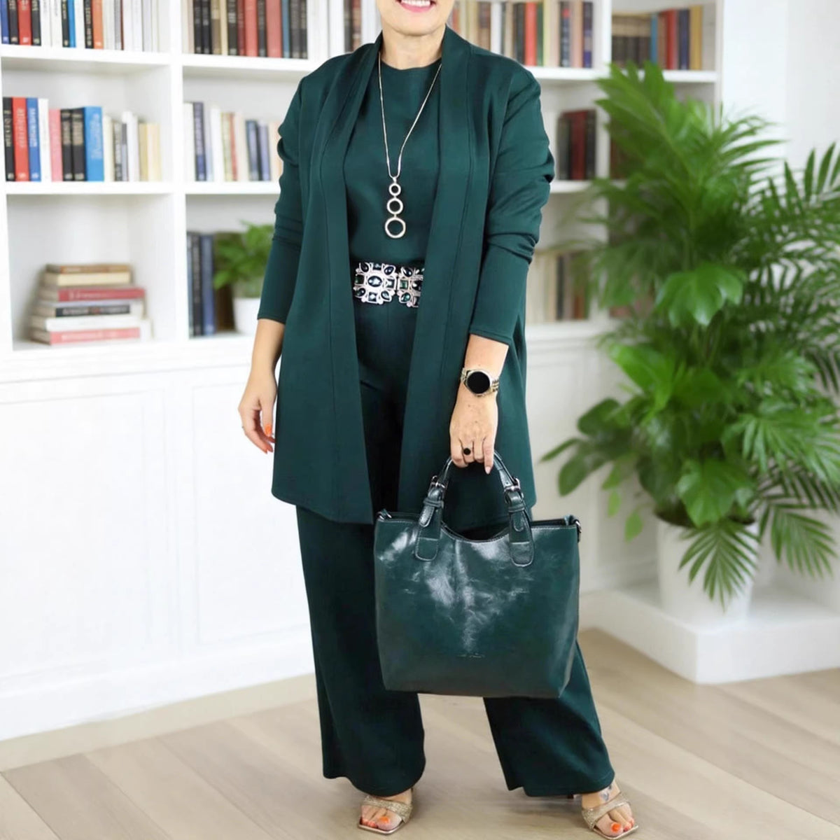 Three-Piece Knit Cardigan Co-Ord