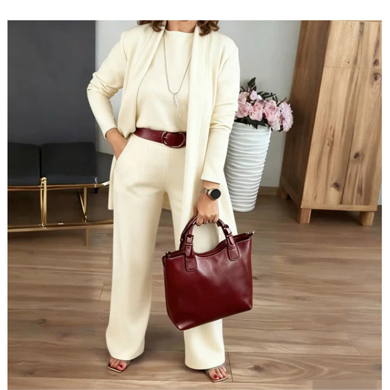 Three-Piece Knit Cardigan Co-Ord