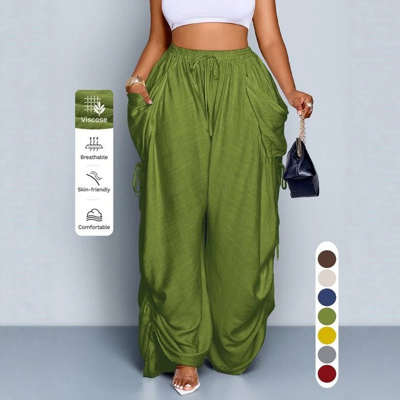 Relaxed Wide-Leg Drawstring Trousers