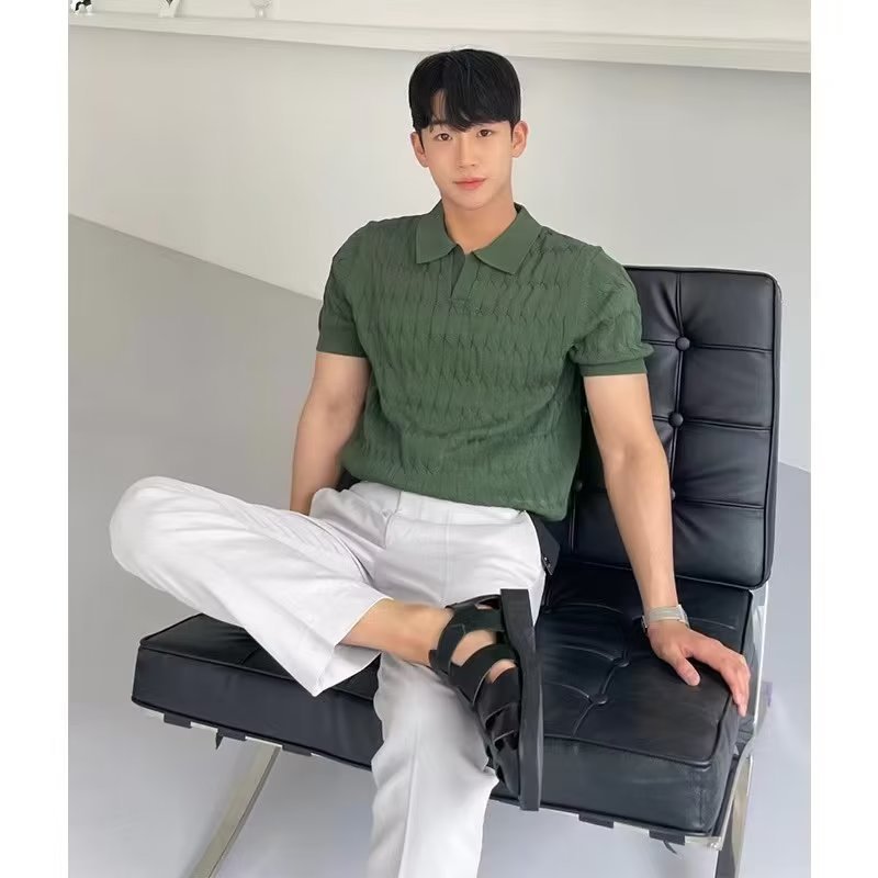 Short-Sleeve Slim Knit Polo