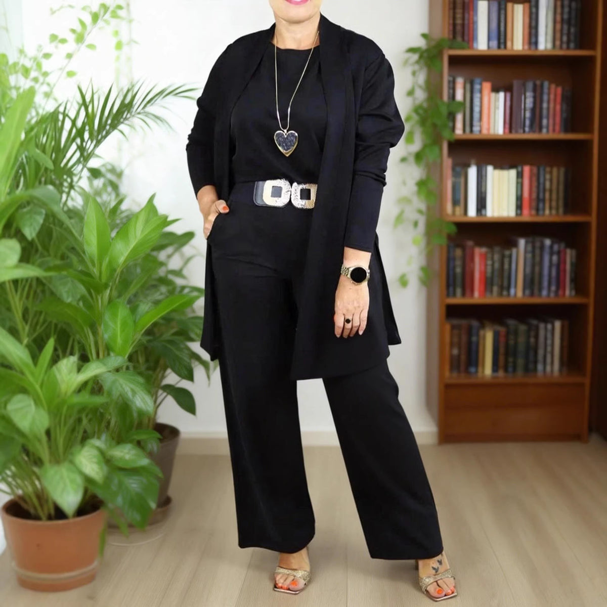 Three-Piece Knit Cardigan Co-Ord