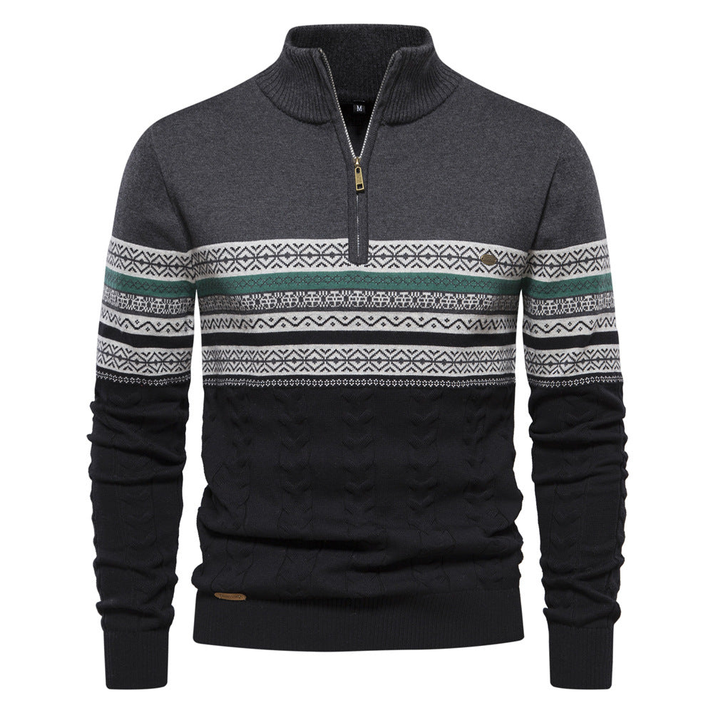 Colour-Block Half-Zip Sweater