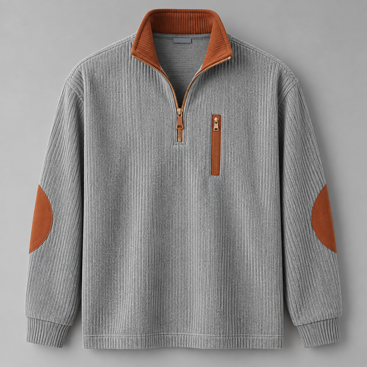 Ribbed Half-Zip Sweatshirt