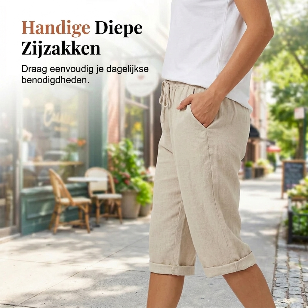 Relaxed Linen-Look Shorts