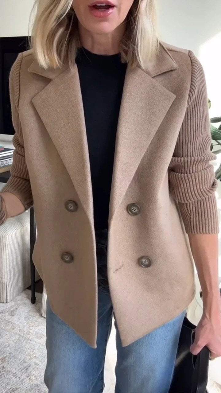 Ribbed Blazer Coat