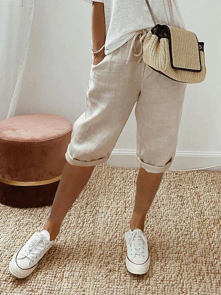 Relaxed Linen-Look Shorts