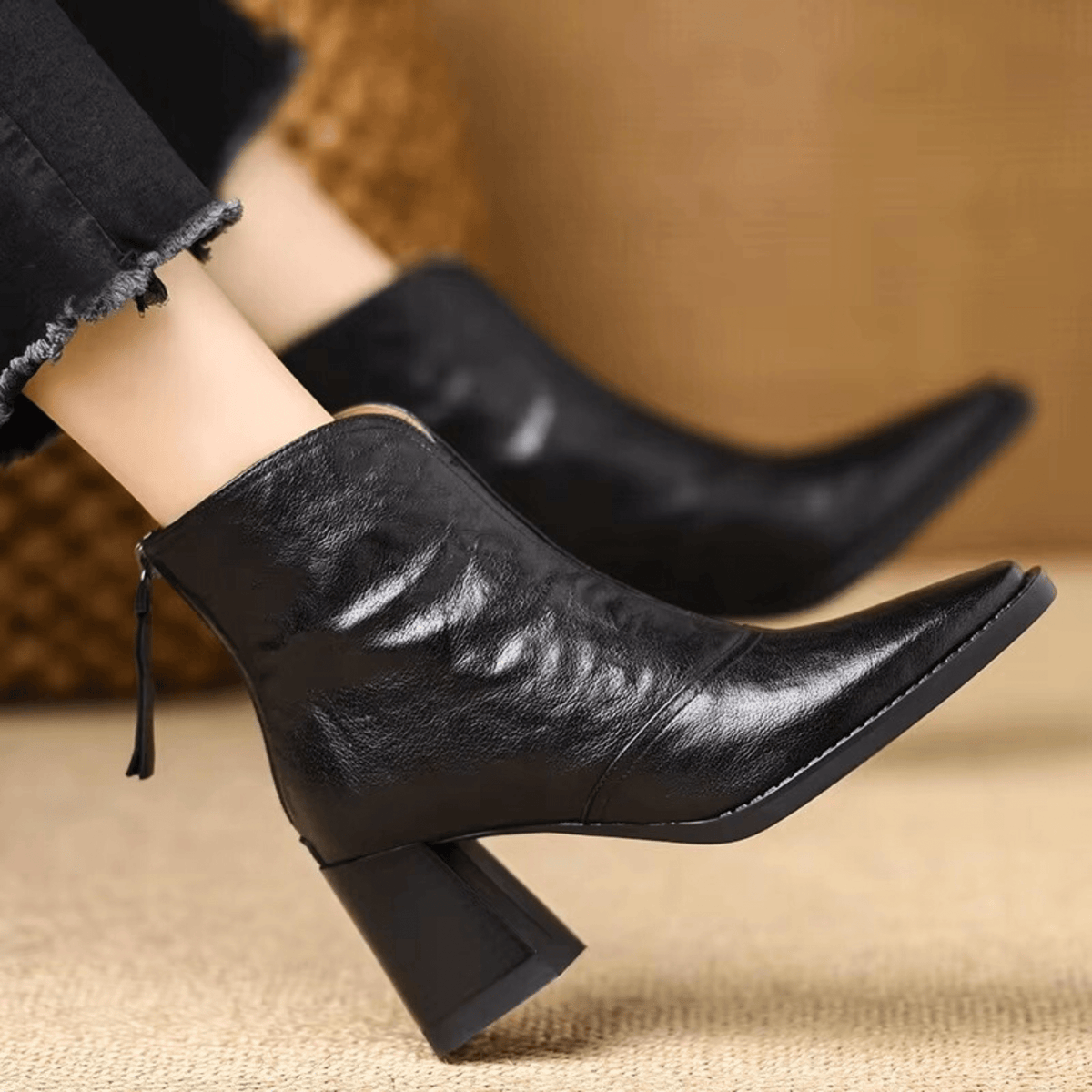 Block-Heel Ankle Boots