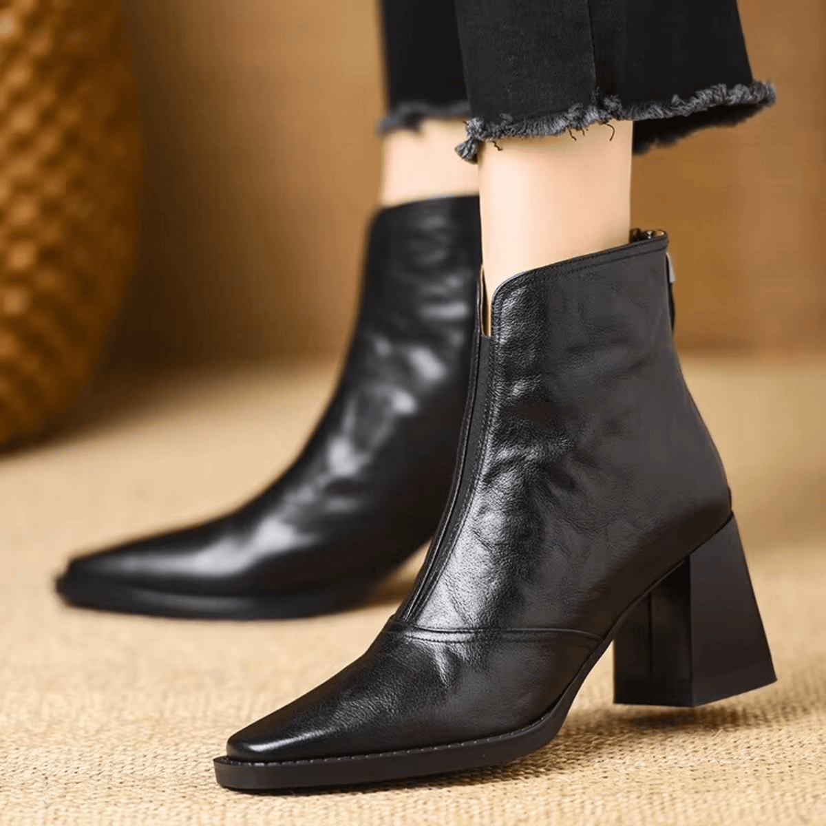 Block-Heel Ankle Boots