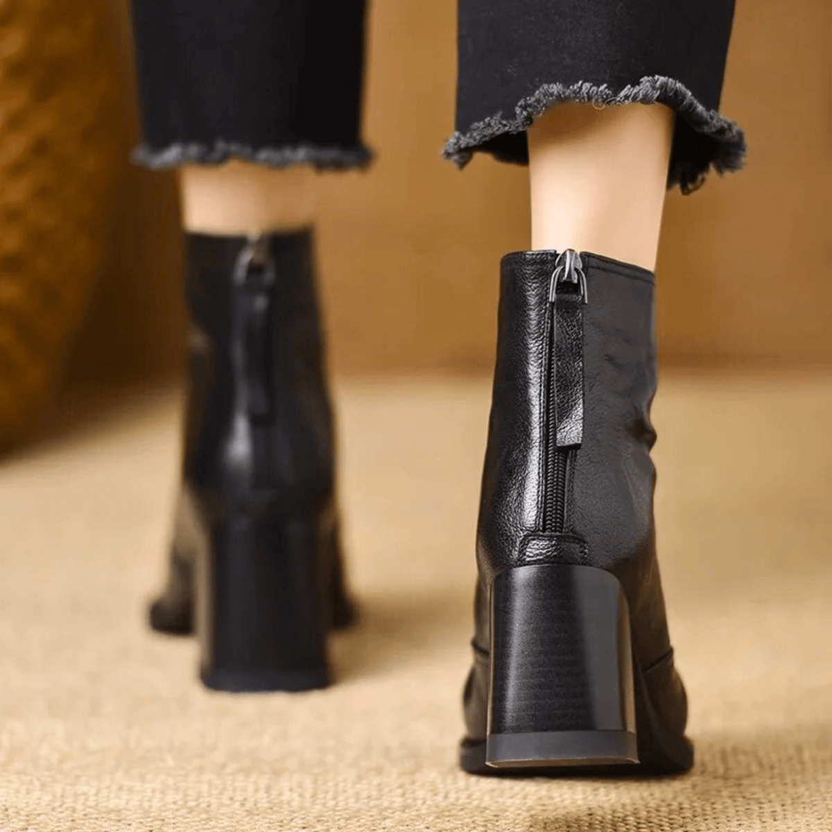 Block-Heel Ankle Boots