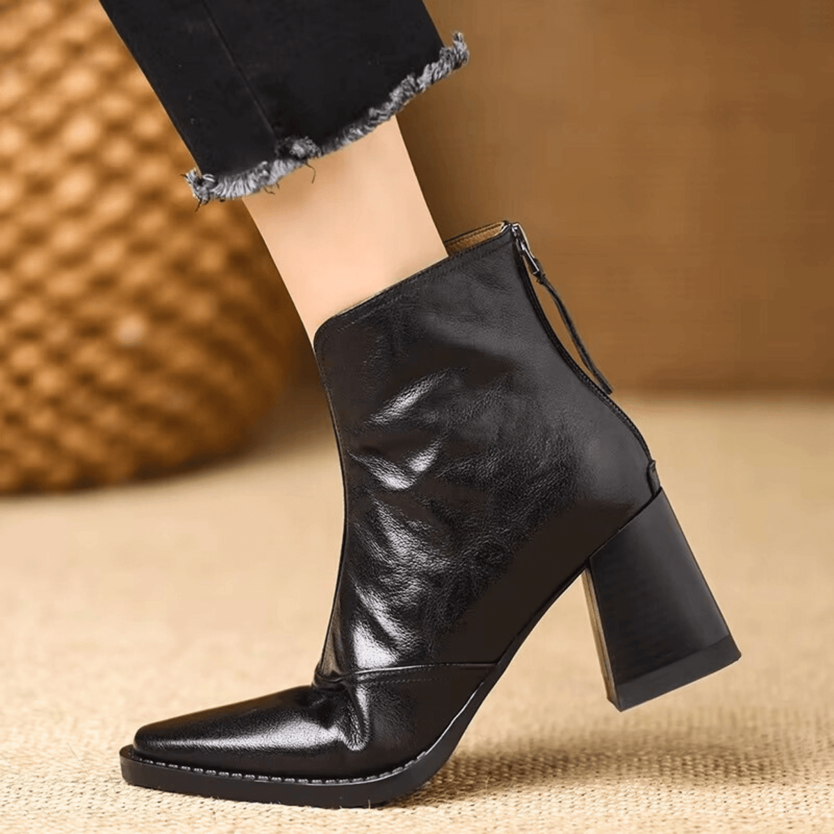 Block-Heel Ankle Boots