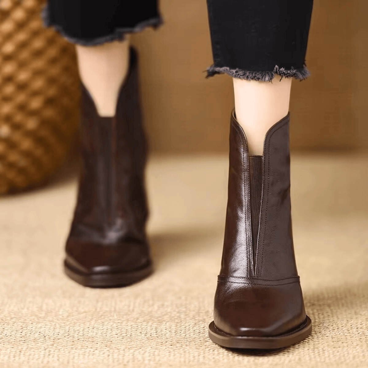 Block-Heel Ankle Boots