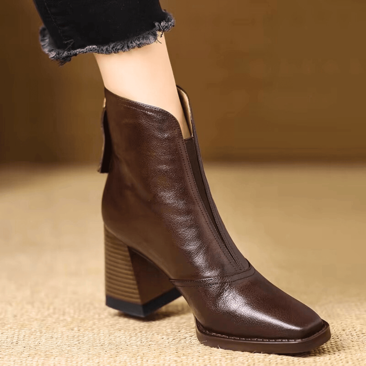 Block-Heel Ankle Boots