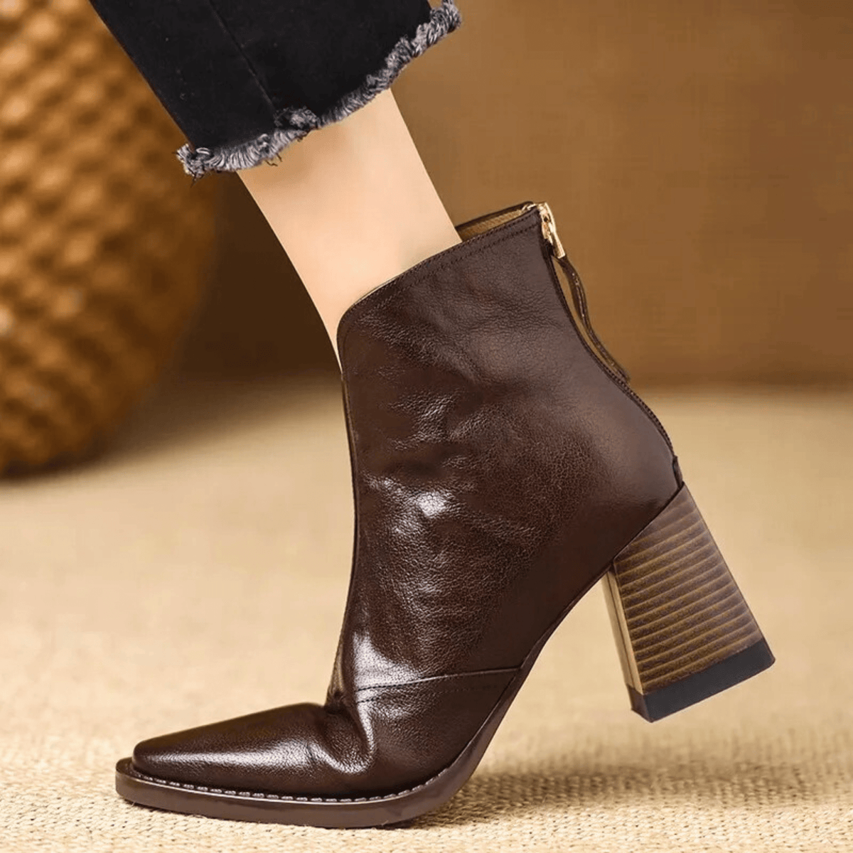 Block-Heel Ankle Boots